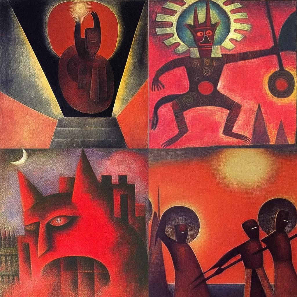 Rufino Tamayo style, Midjourney Niji 4, render 1 of 4
