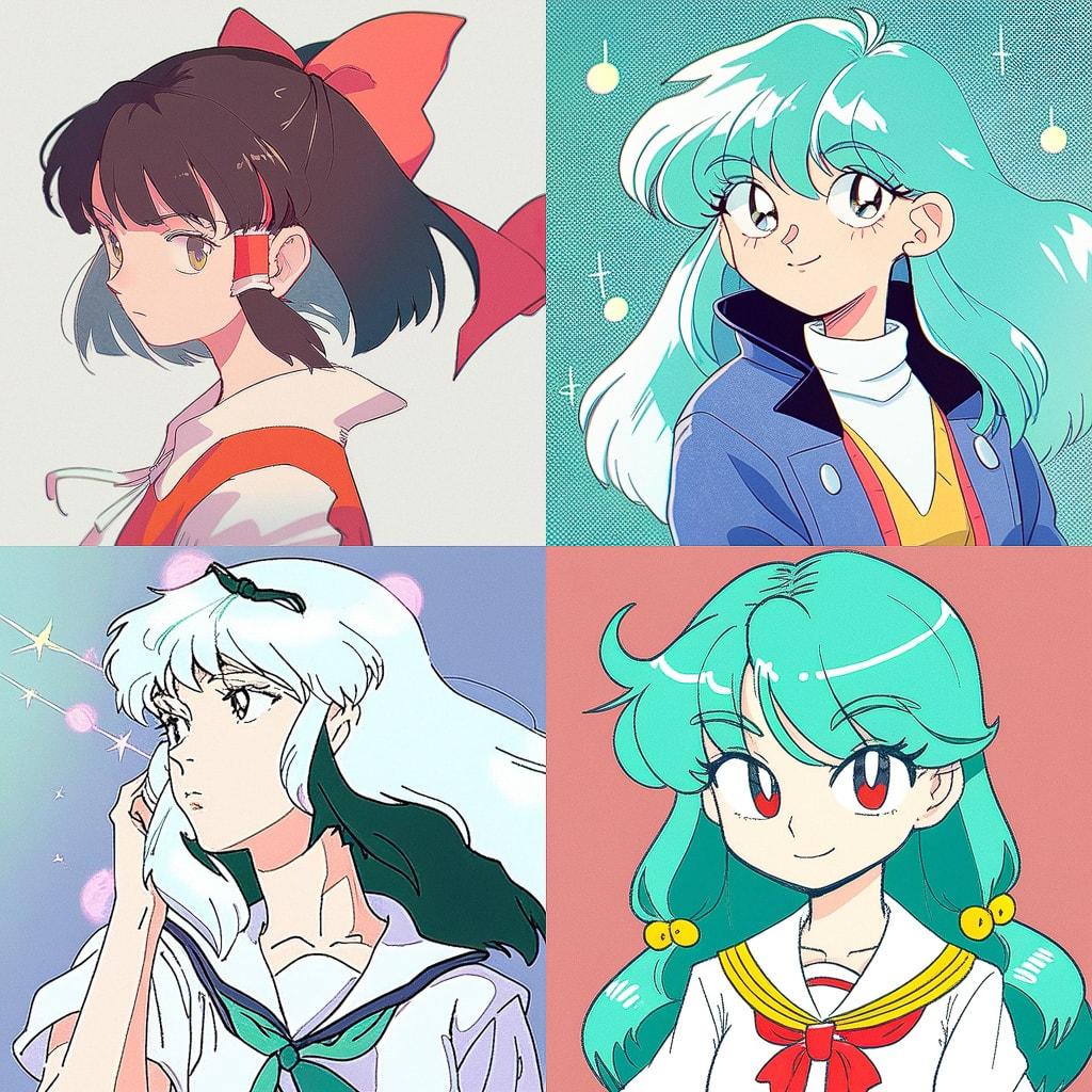 Rumiko Takahashi style, Midjourney Niji 4, render 1 of 4