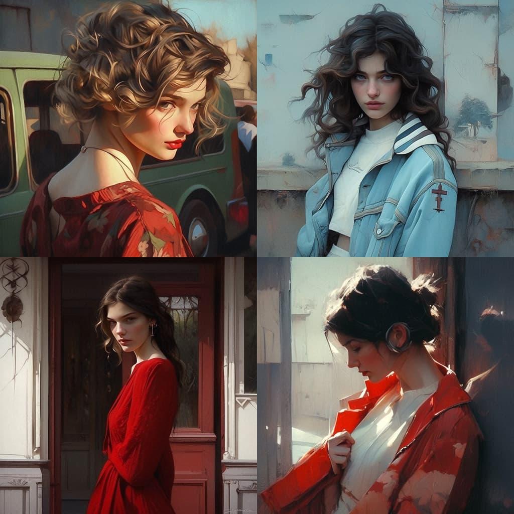 Ruslan Lobanov style, Midjourney Niji 5, render 1 of 4