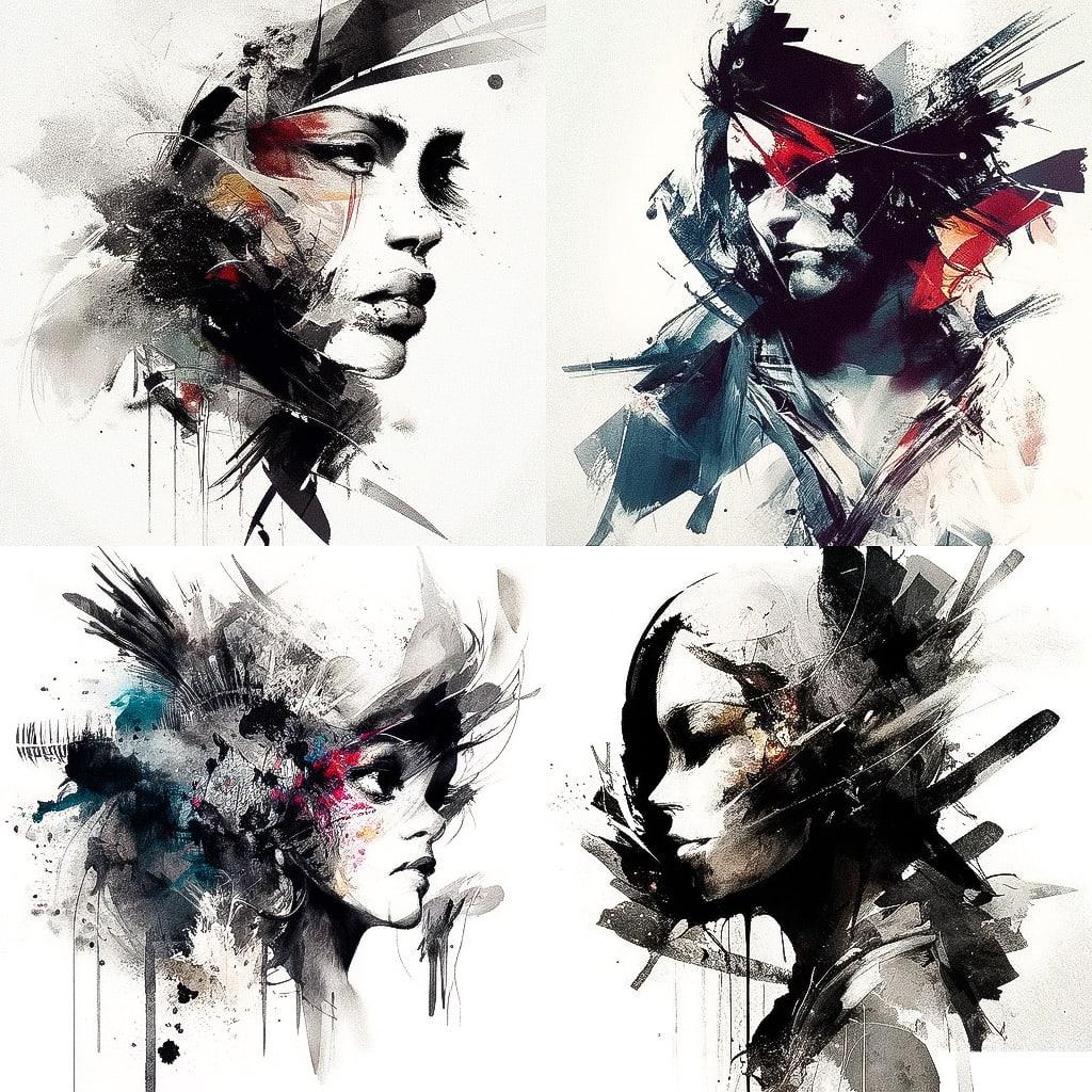 Russ Mills style, Midjourney Niji 4, render 1 of 4