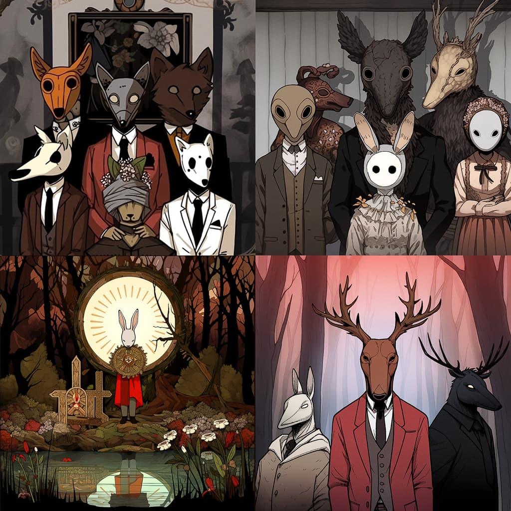 Rusty Lake style, Midjourney Niji 5, render 1 of 4