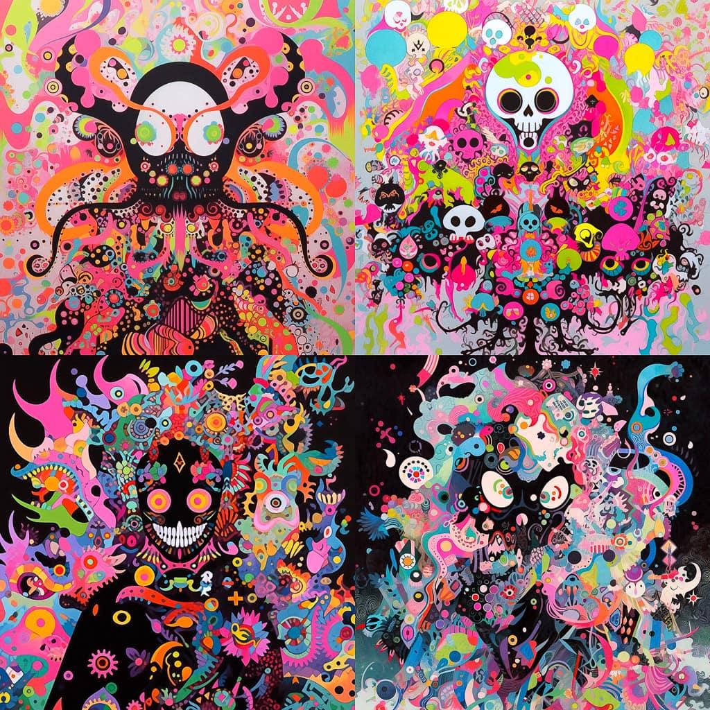 Ryan McGinness style, Midjourney Niji 5, render 1 of 4