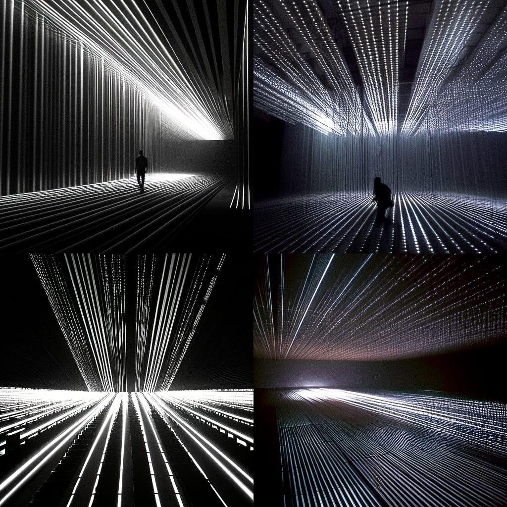 Ryoji Ikeda style, Midjourney Niji 4, render 1 of 4