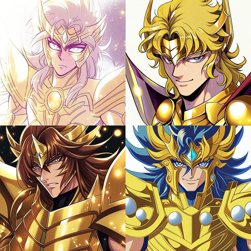 Saint Seiya style, Midjourney Niji 5, render 1 of 4
