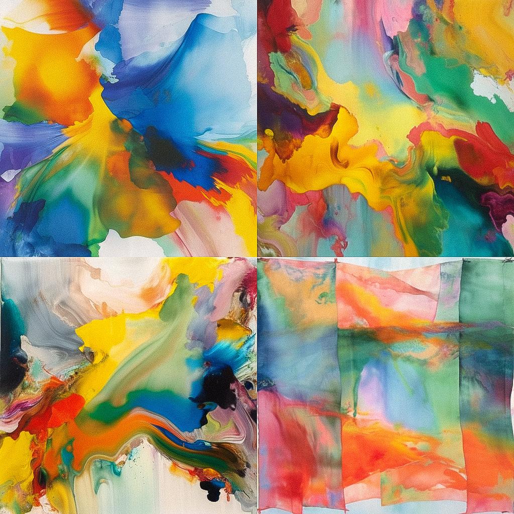 Sam Gilliam style, Midjourney Niji 4, render 1 of 4