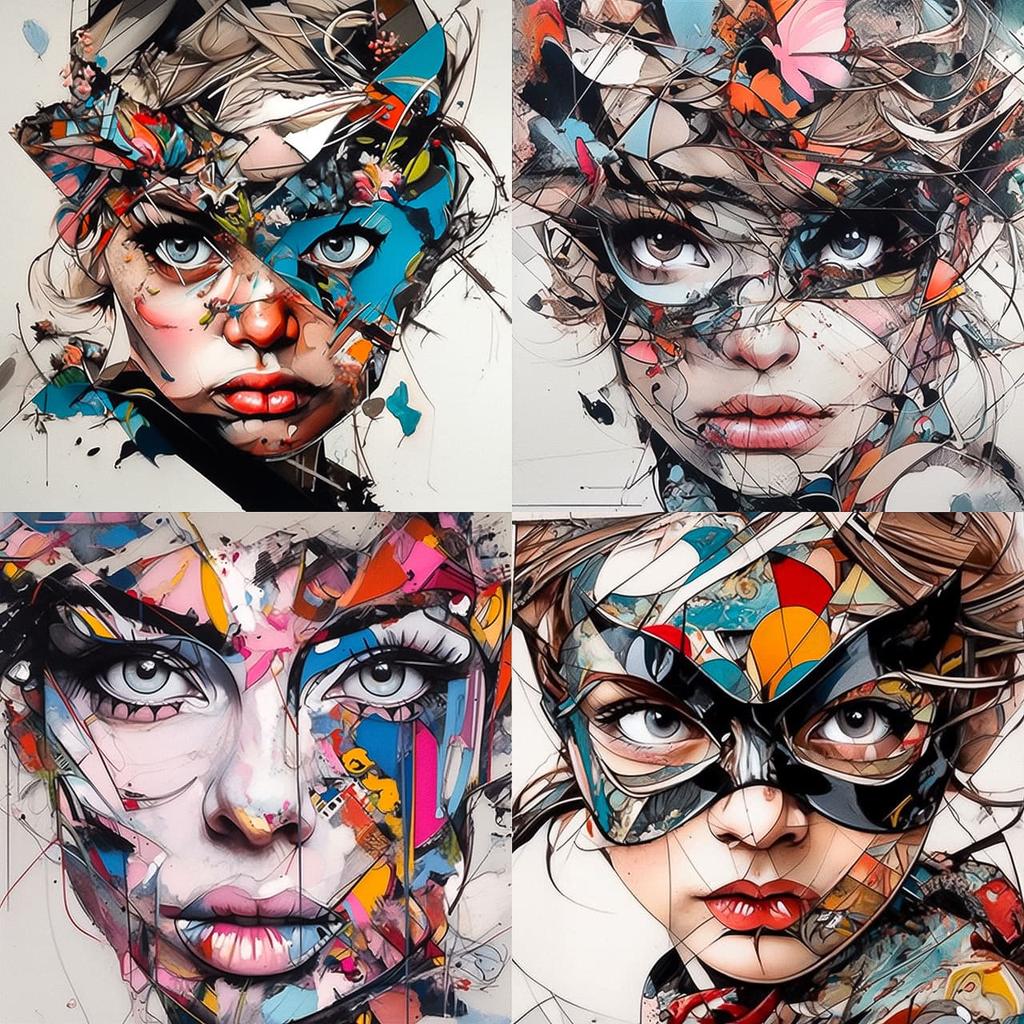 Sandra Chevrier style, Midjourney Niji 5, render 1 of 4