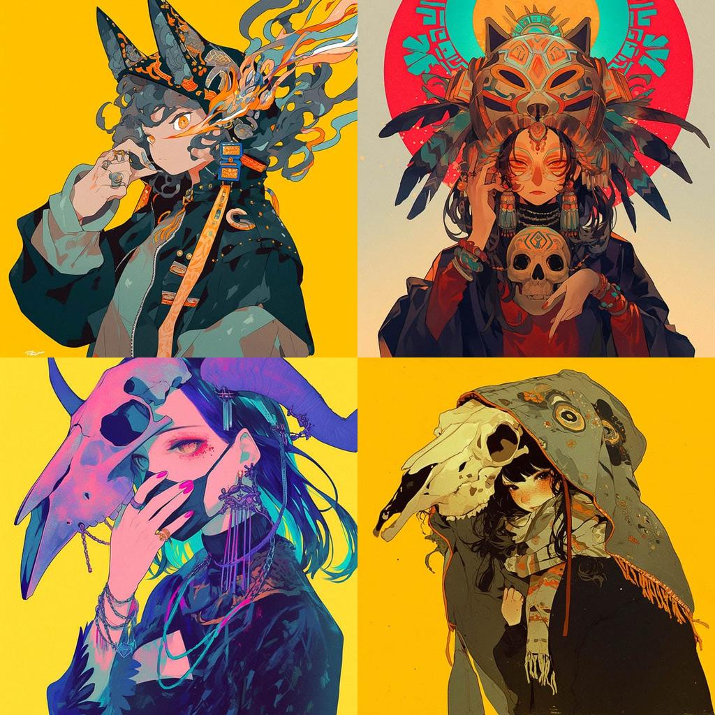 Saner style, Midjourney Niji 6, render 1 of 4