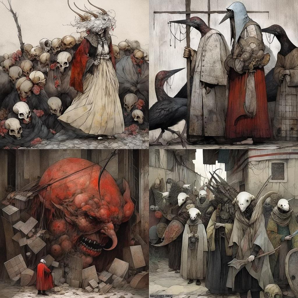 Santiago Caruso style, Midjourney Niji 5, render 1 of 4