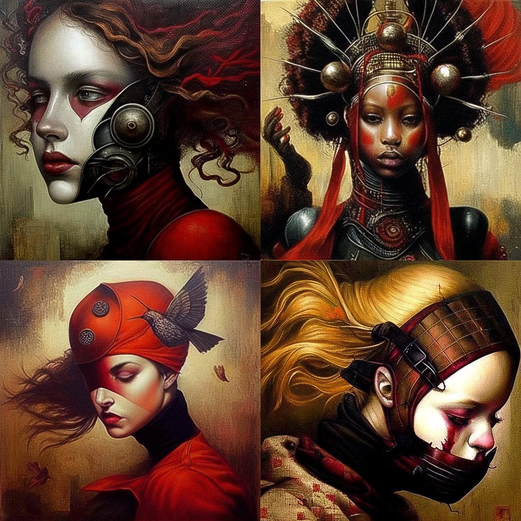 Saturno Butto style, Midjourney Niji 4, render 1 of 4