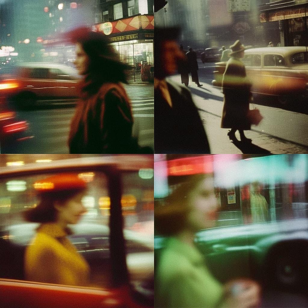 Saul Leiter style, Midjourney Niji 5, render 1 of 4
