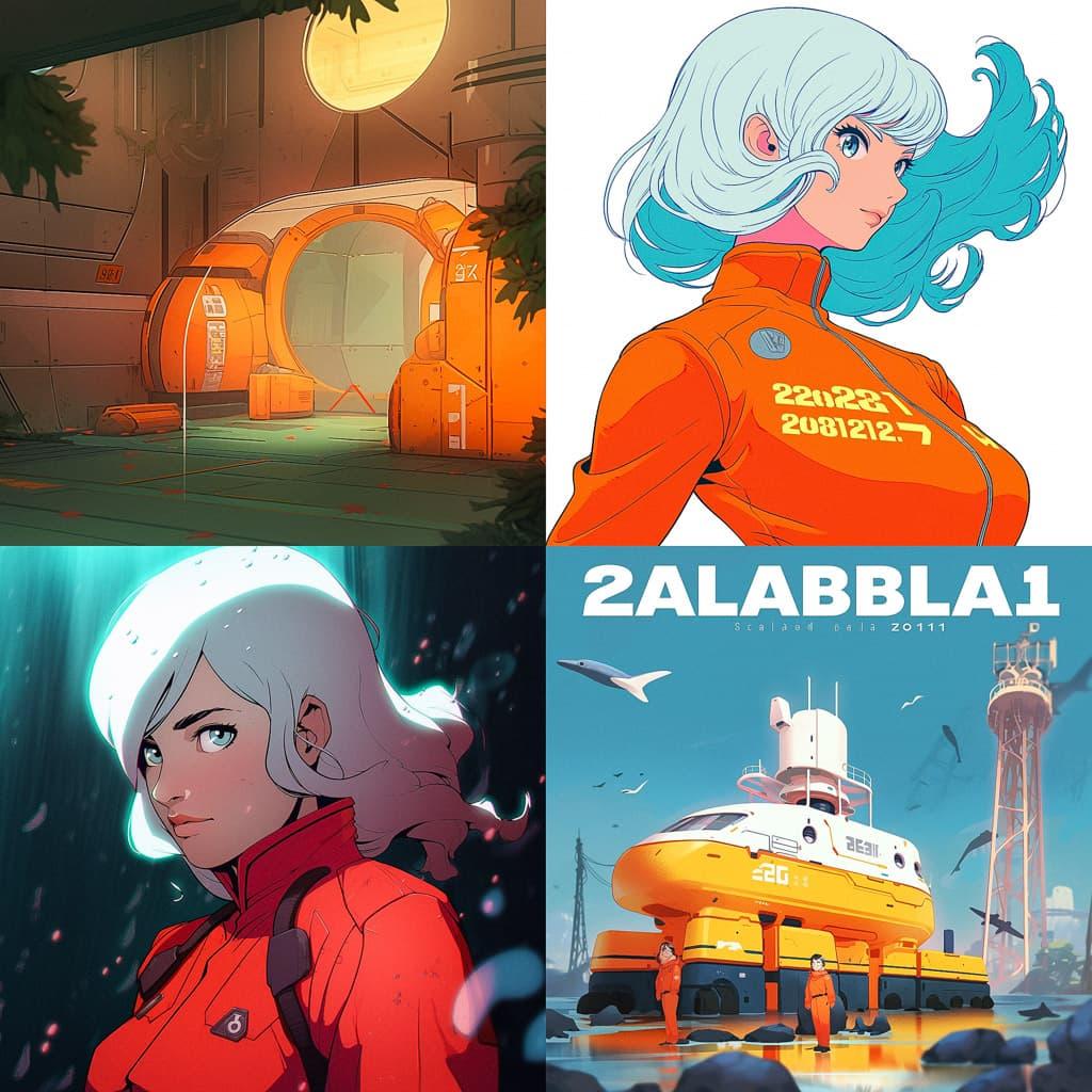 Sealab 2021 style, Midjourney Niji 5, render 1 of 4
