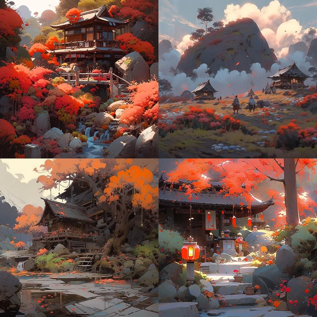 Sean Bagshaw style, Midjourney Niji 5, render 1 of 4