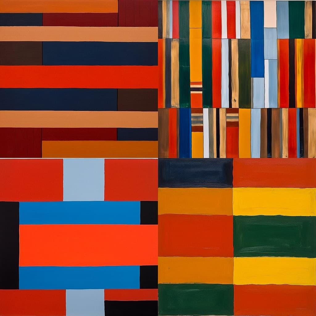 Sean Scully style, Midjourney Niji 5, render 1 of 4