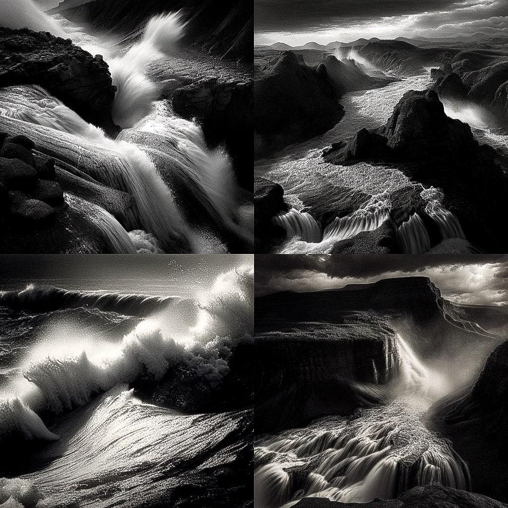 Sebastiao Salgado style, Midjourney Niji 5, render 1 of 4