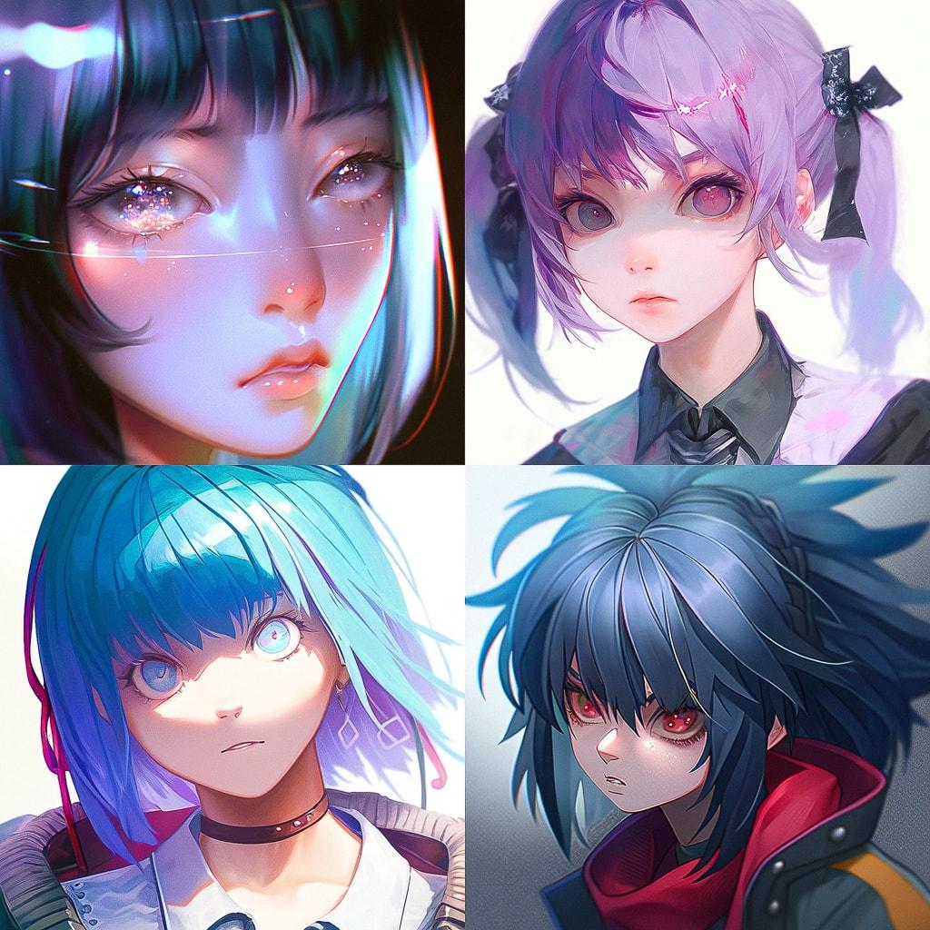 Semi-realistic anime style style, Midjourney Niji 4, render 1 of 4
