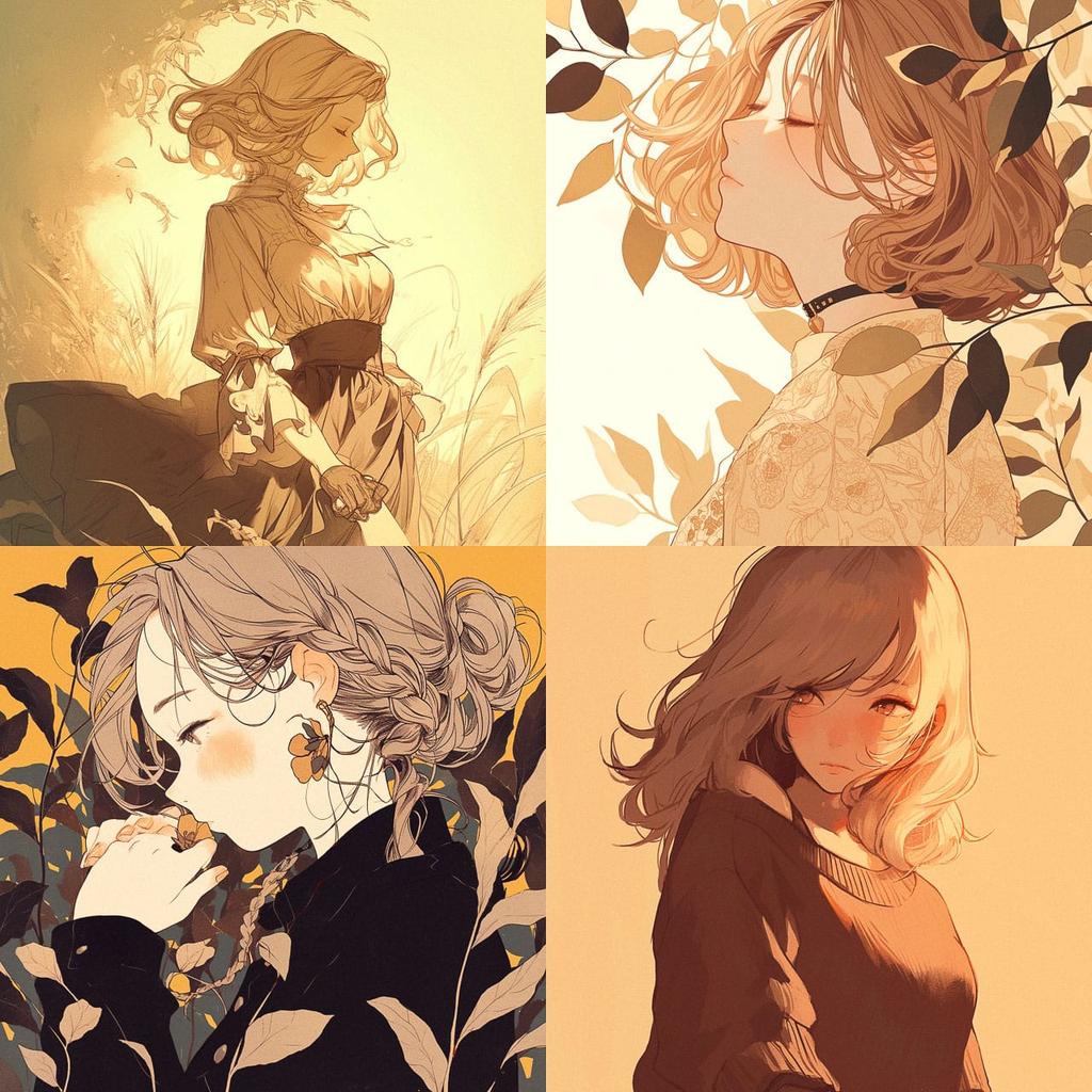 Sepia tones style, Midjourney Niji 6, render 1 of 4