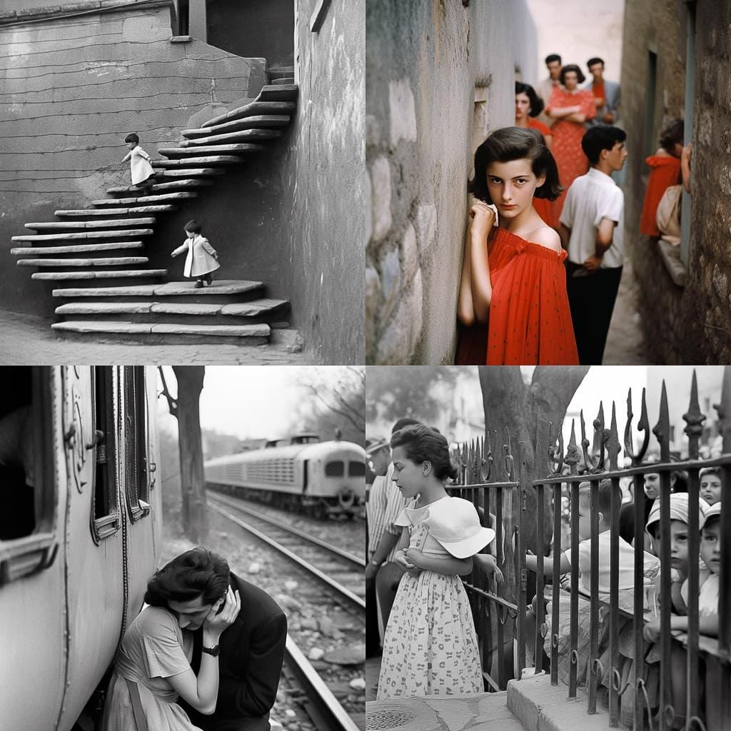 Sergio Larrain style, Midjourney Niji 5, render 1 of 4