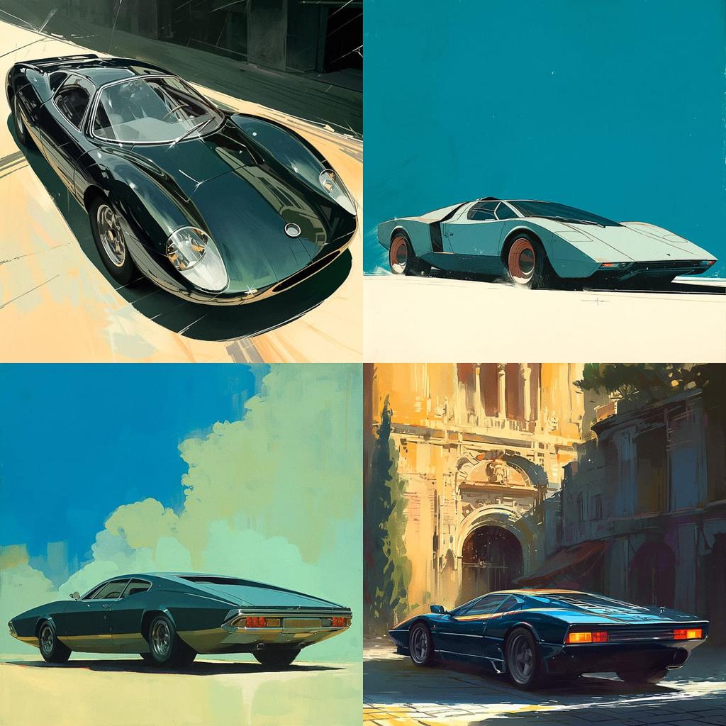 Sergio Pininfarina style, Midjourney Niji 6, render 1 of 4