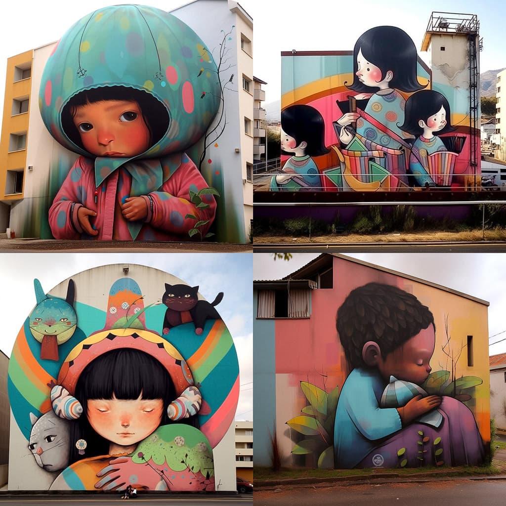 Seth Globepainter style, Midjourney Niji 5, render 1 of 4