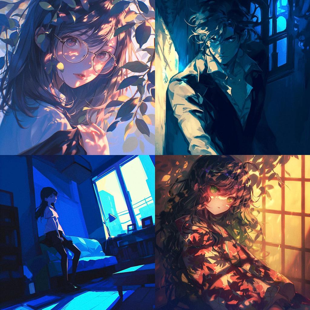 Shadowed lighting style, Midjourney Niji 6, render 1 of 4