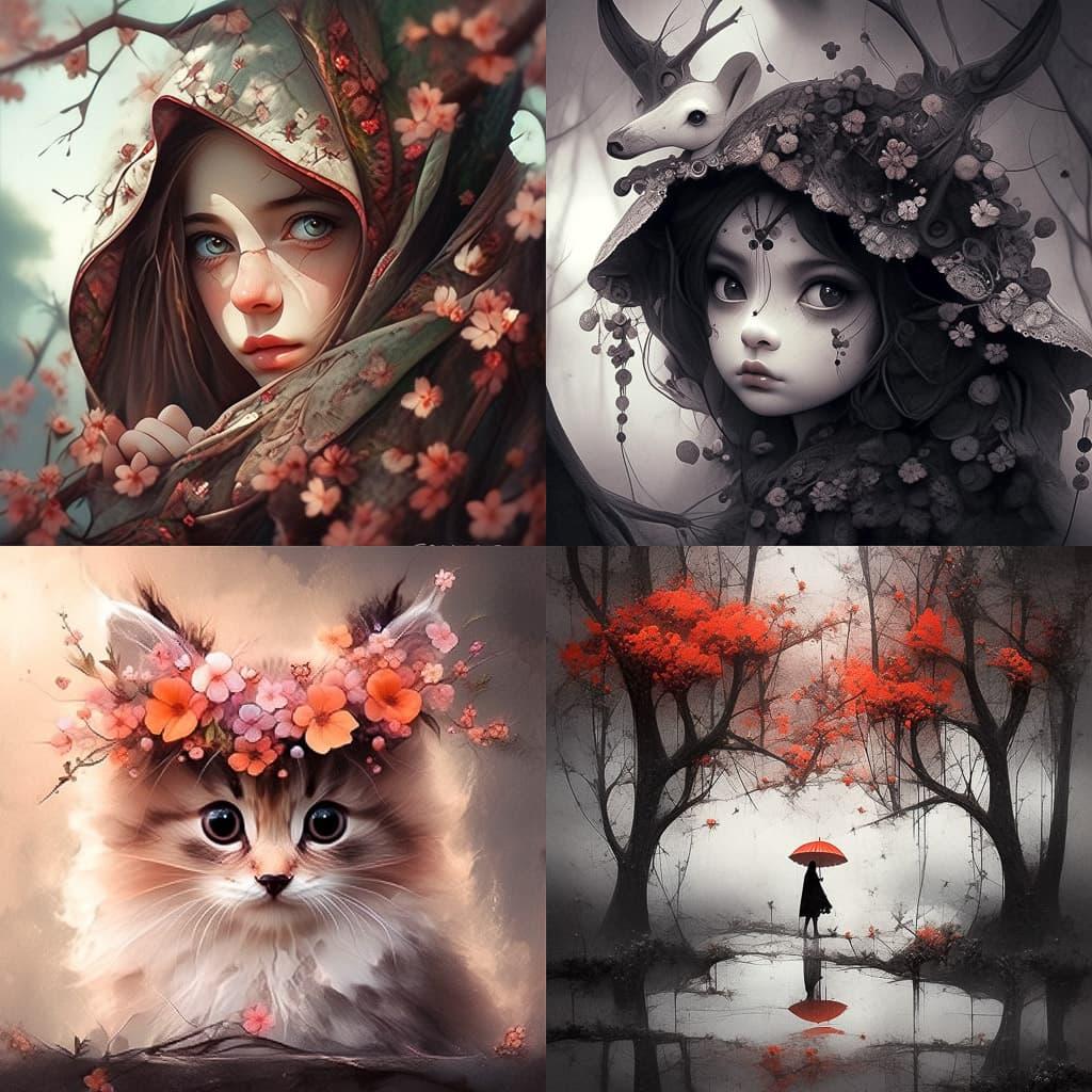 Sherry Akrami style, Midjourney Niji 5, render 1 of 4