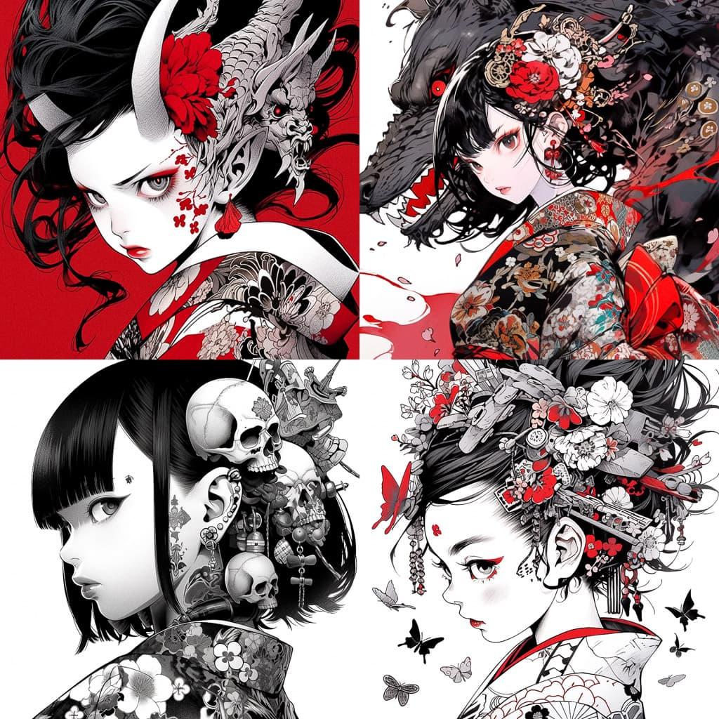 Shohei Otomo style, Midjourney Niji 5, render 1 of 4