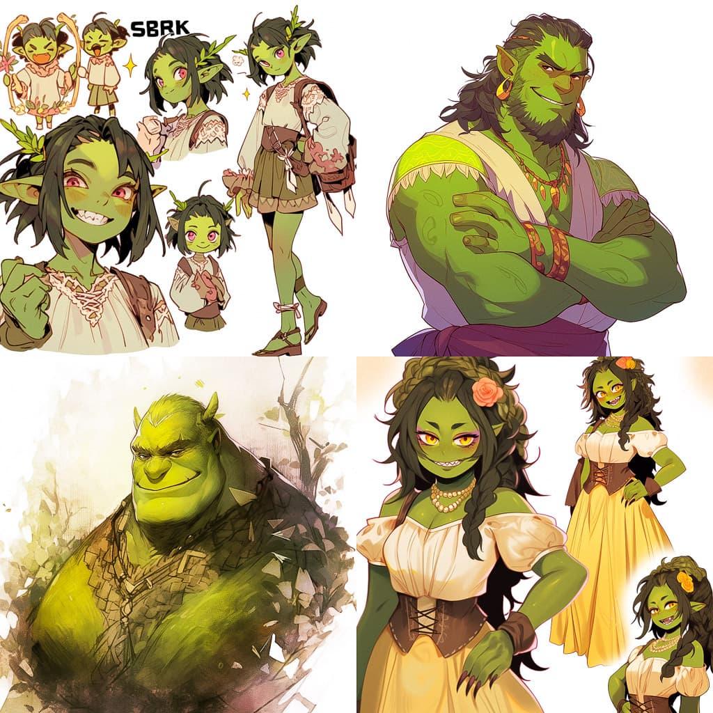 Shrek style, Midjourney Niji 5, render 1 of 4