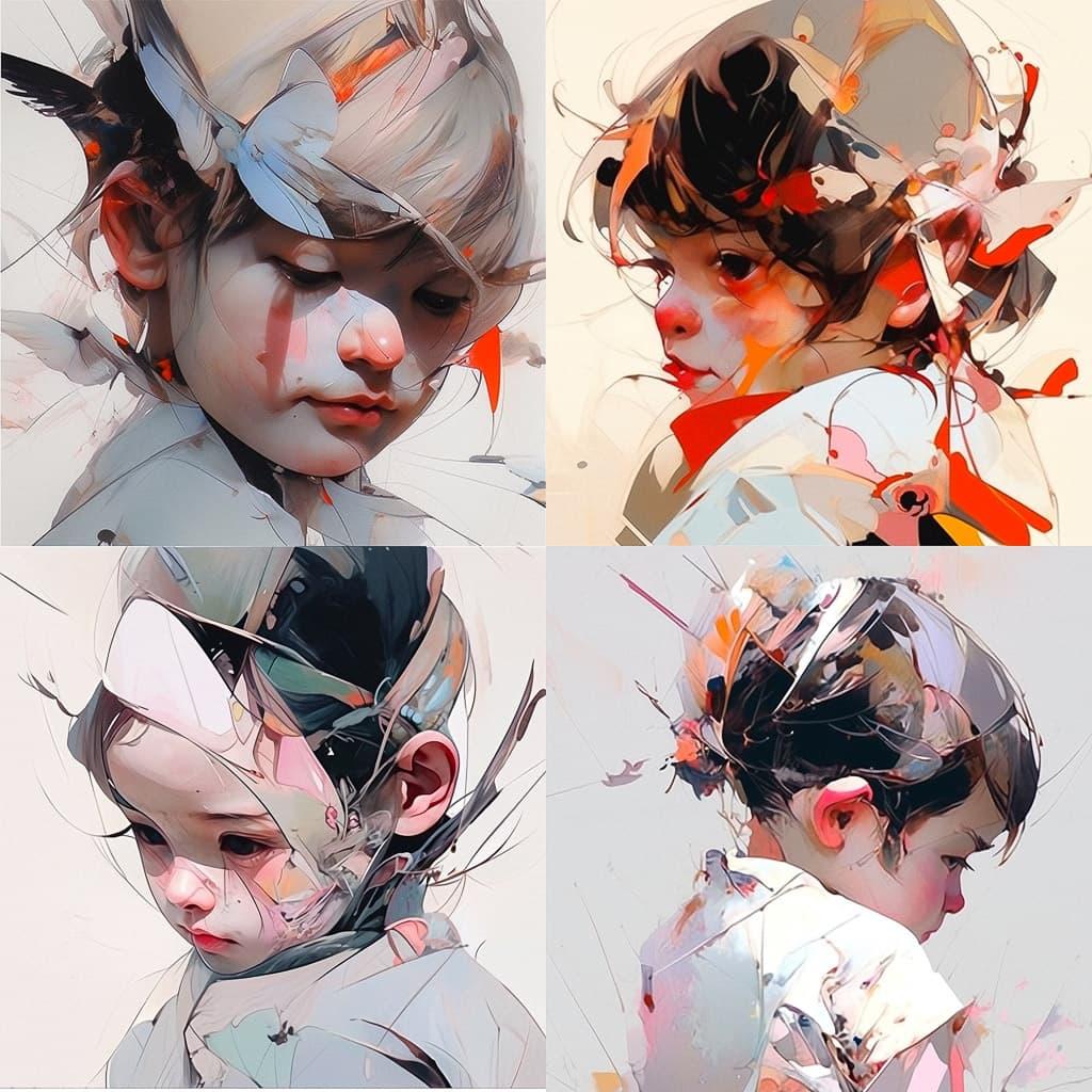 Simon Birch style, Midjourney Niji 5, render 1 of 4