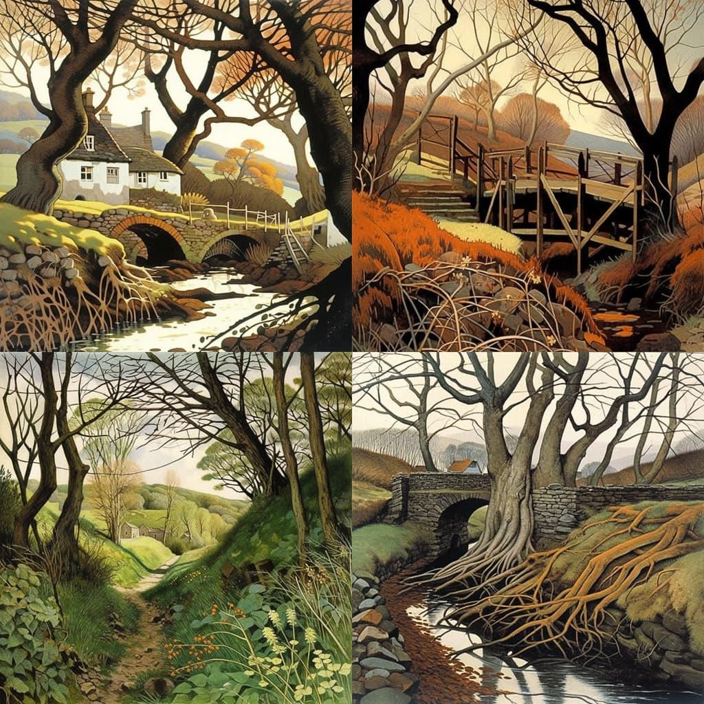 Simon Palmer style, Midjourney Niji 5, render 1 of 4
