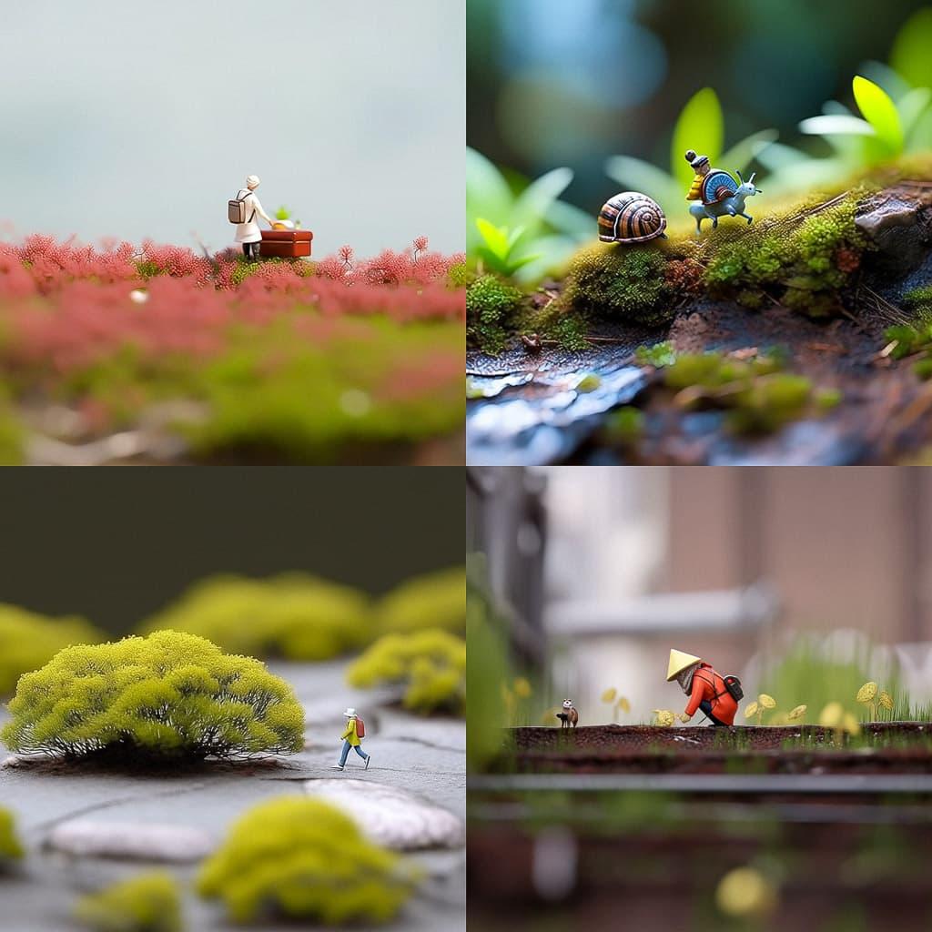 Slinkachu style, Midjourney Niji 5, render 1 of 4