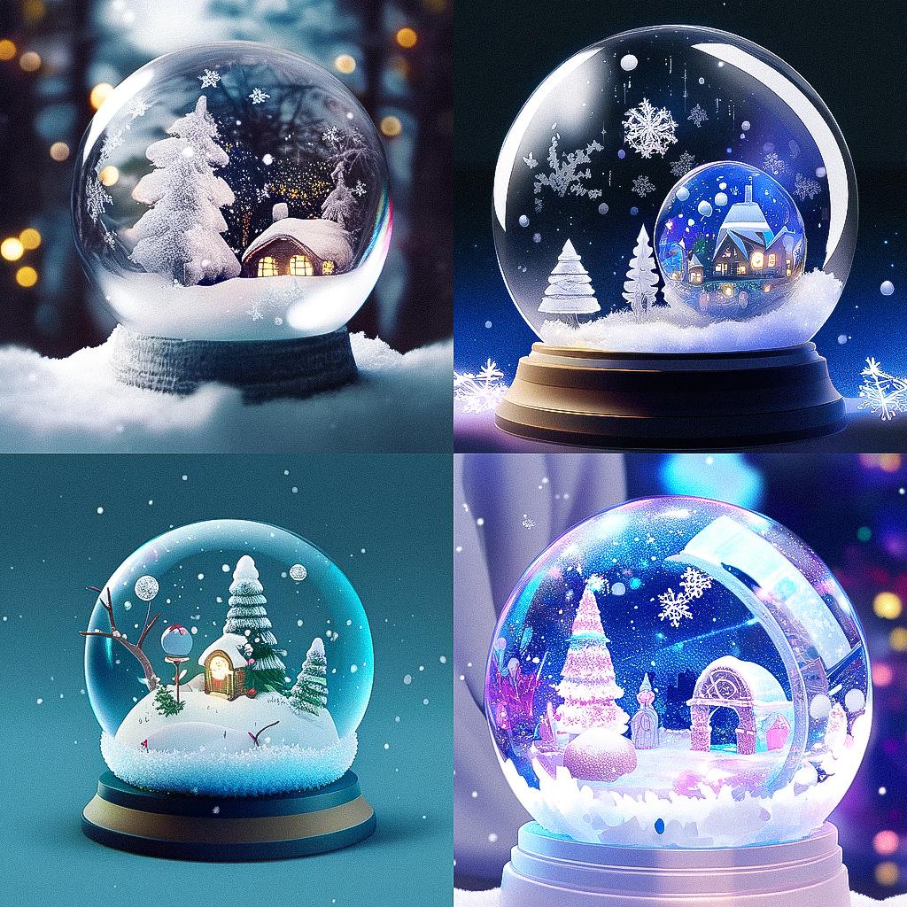 Snowglobe style, Midjourney Niji 4, render 1 of 4
