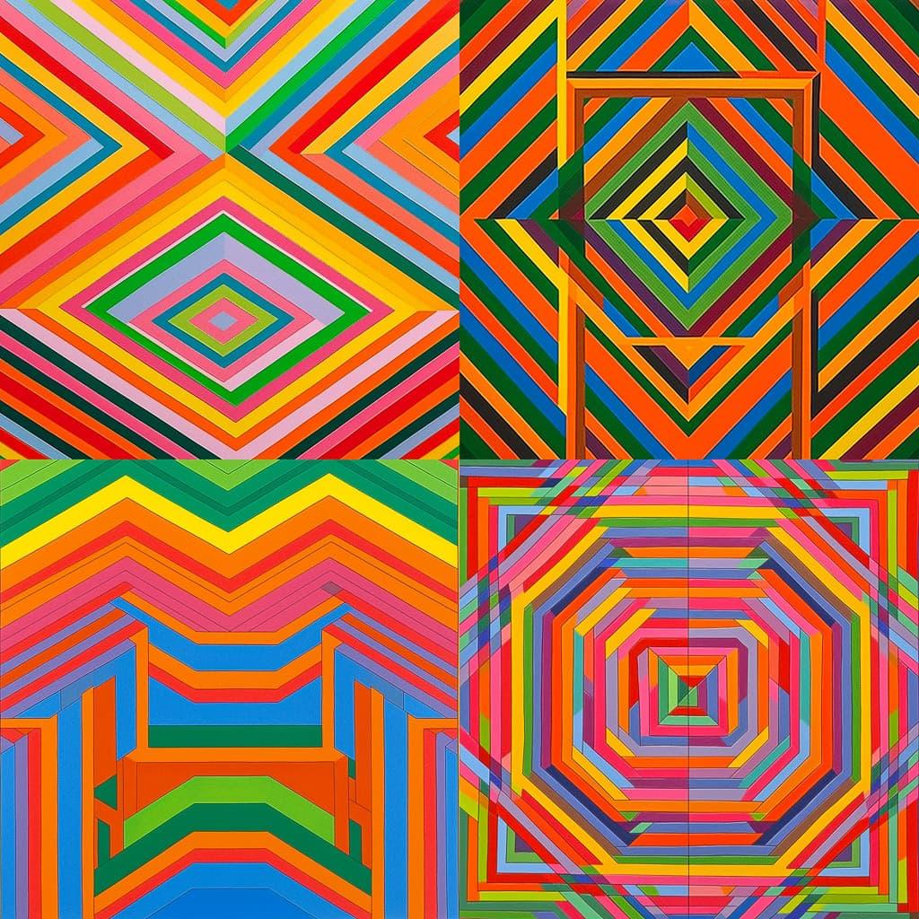 Sol LeWitt style, Midjourney Niji 5, render 1 of 4