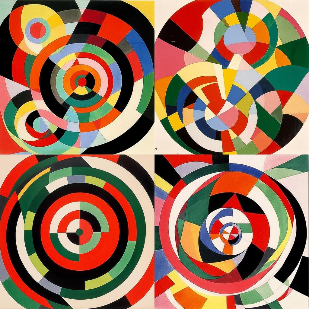 Sonia Delaunay style, Midjourney Niji 5, render 1 of 4