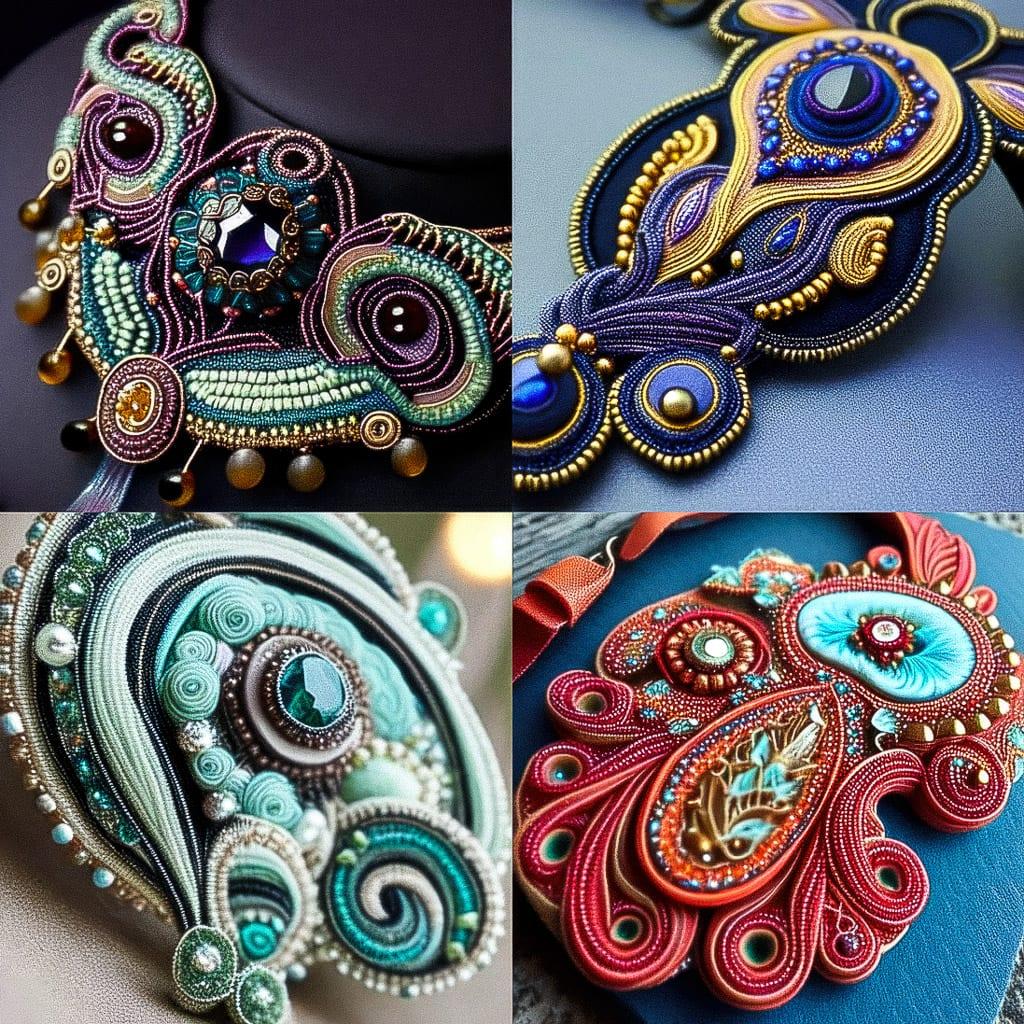 Soutache style, Midjourney Niji 4, render 1 of 4