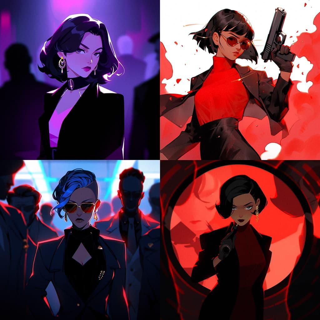 Spy movie style, Midjourney Niji 5, render 1 of 4