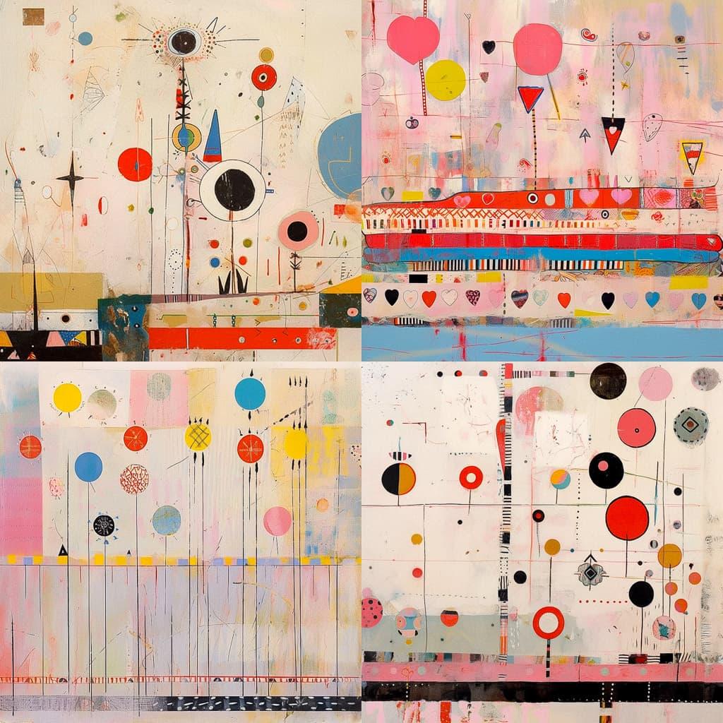 Squeak Carnwath style, Midjourney Niji 5, render 1 of 4