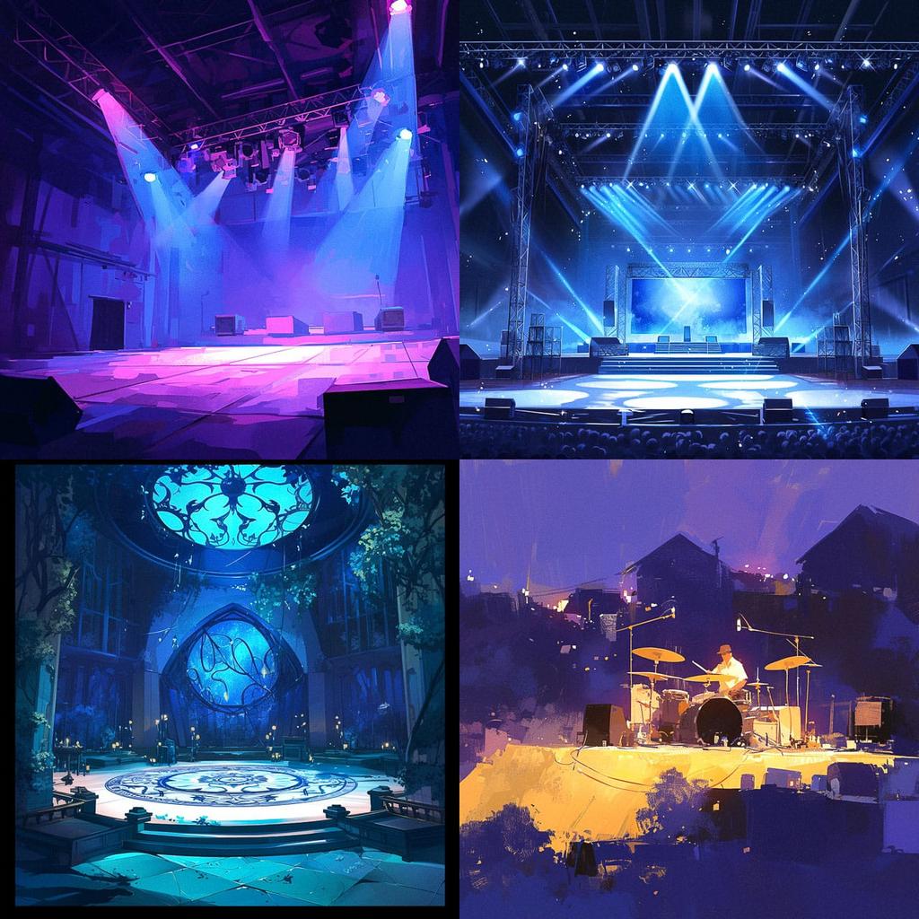 Stage lighting style, Midjourney Niji 6, render 1 of 4