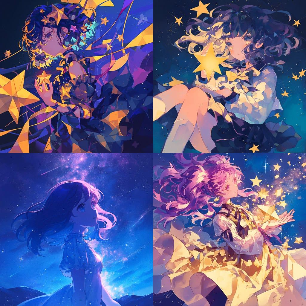 Starlit style, Midjourney Niji 6, render 1 of 4