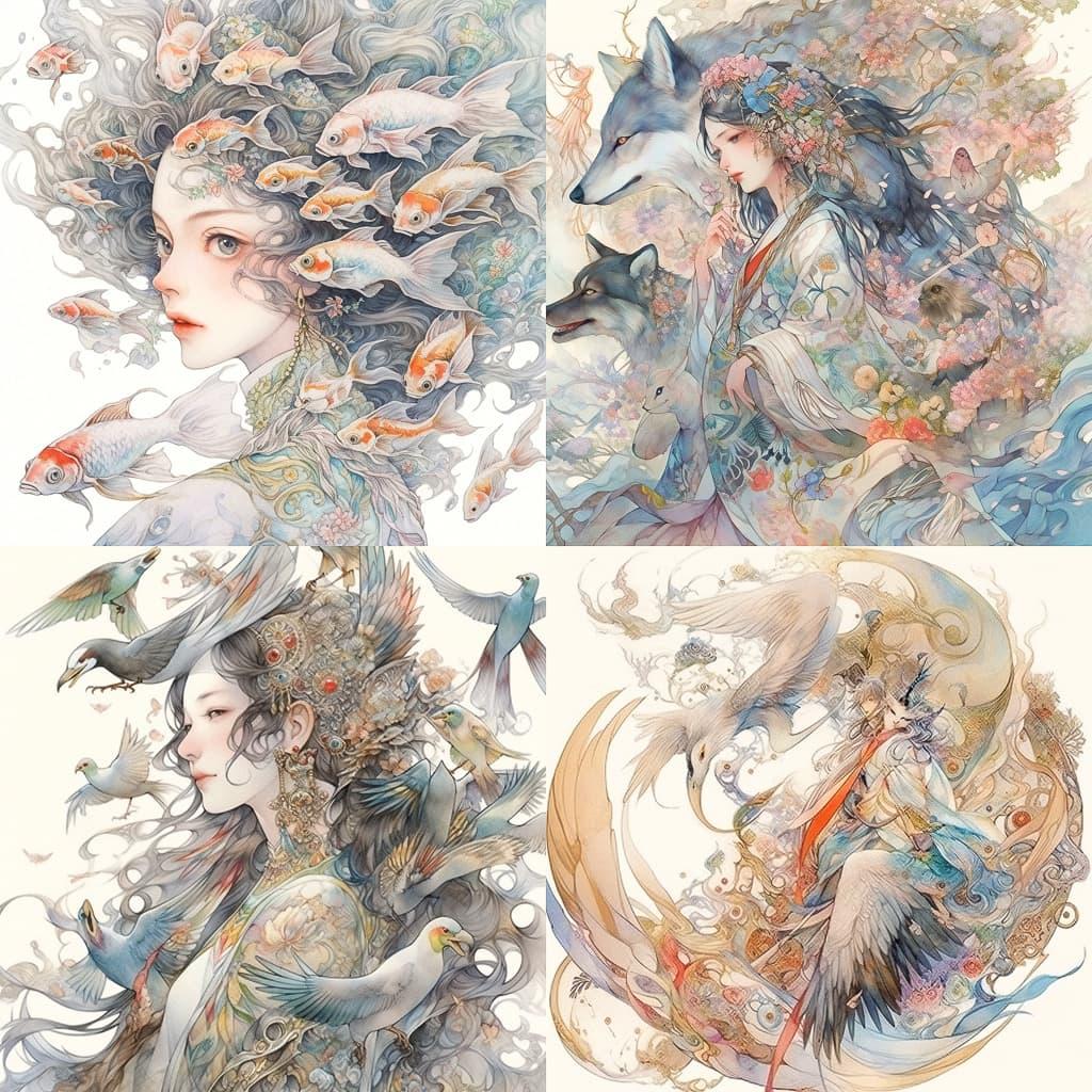 Stephanie Law style, Midjourney Niji 5, render 1 of 4