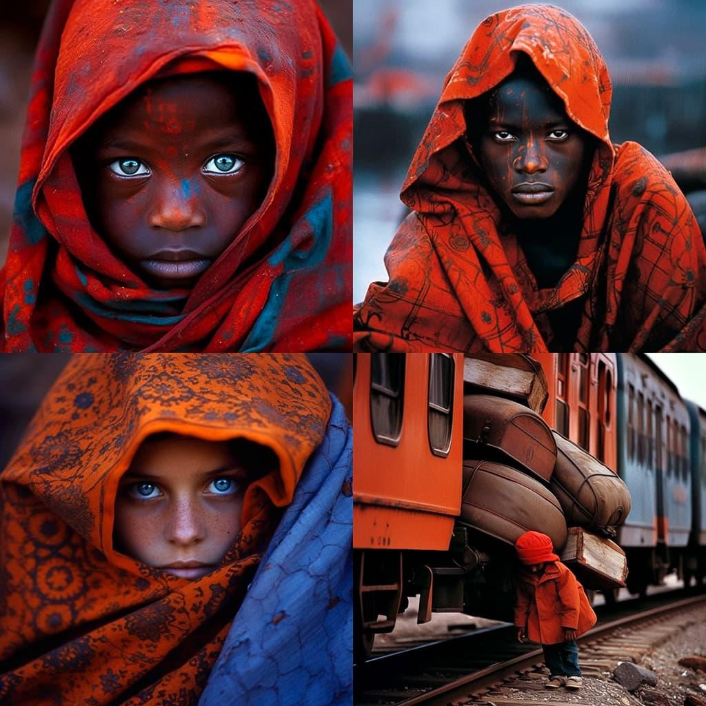 Steve McCurry style, Midjourney Niji 5, render 1 of 4