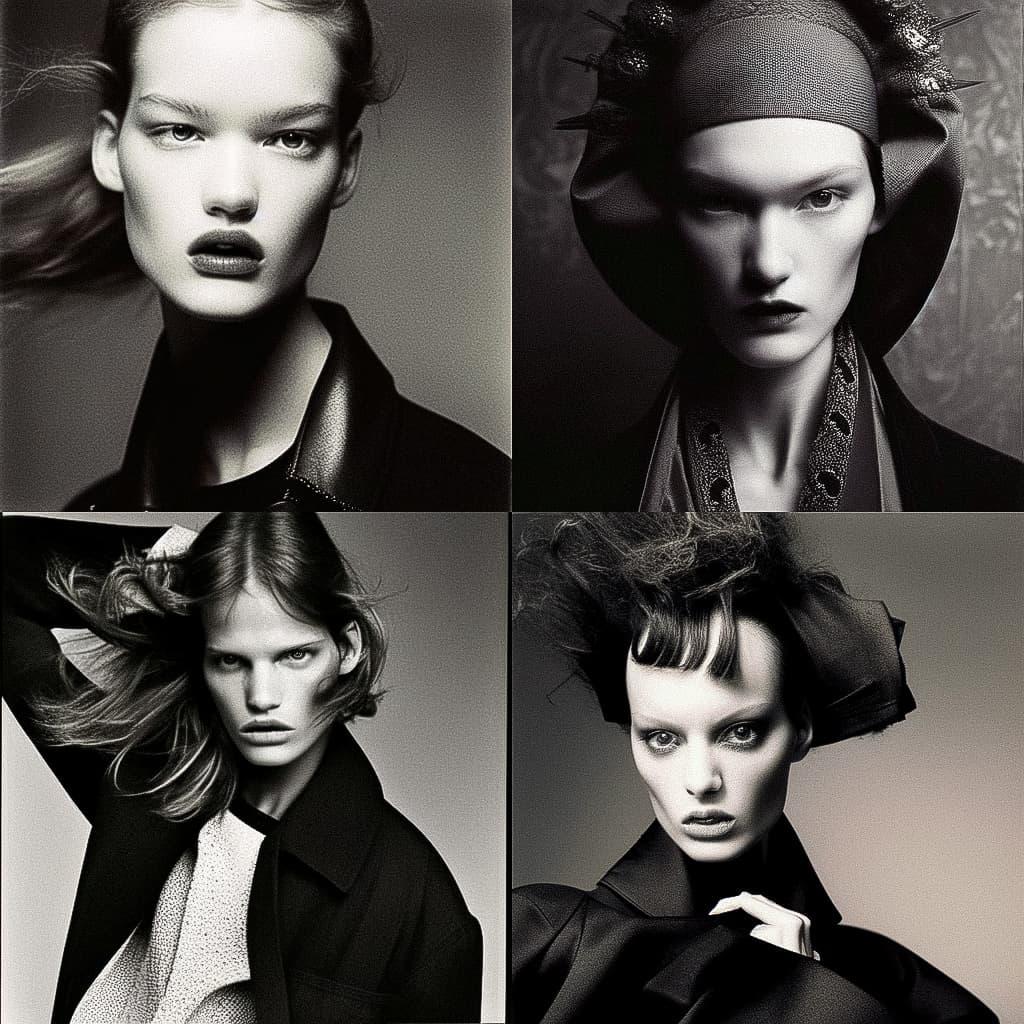Steven Meisel style, Midjourney Niji 5, render 1 of 4