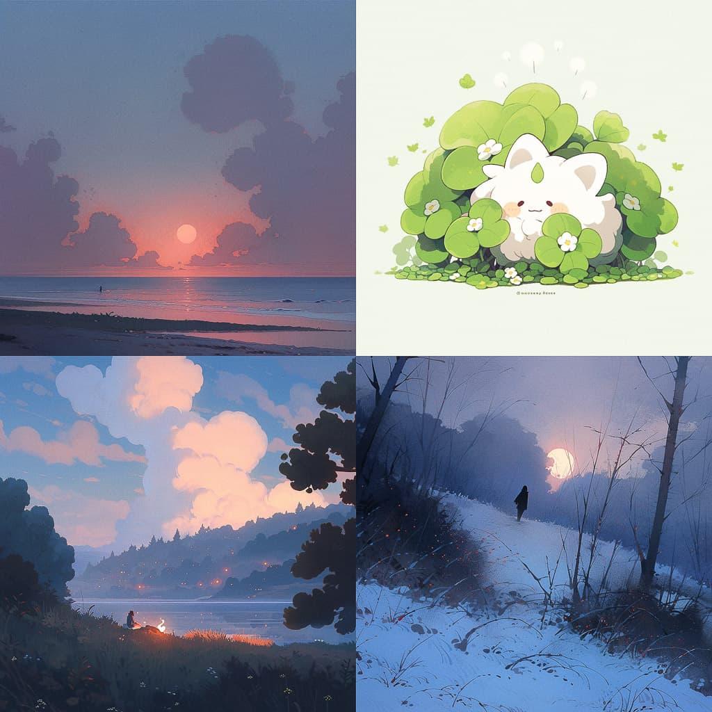 Steven Outram style, Midjourney Niji 5, render 1 of 4