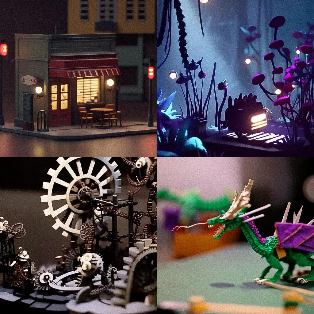 Stop-motion animation style, Midjourney Niji 4, render 1 of 4