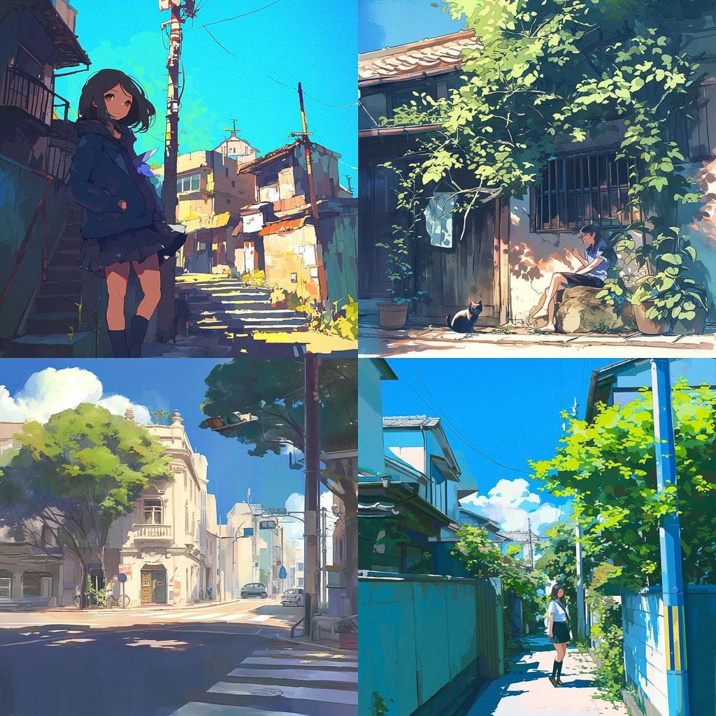 Streetview style, Midjourney Niji 6, render 1 of 4