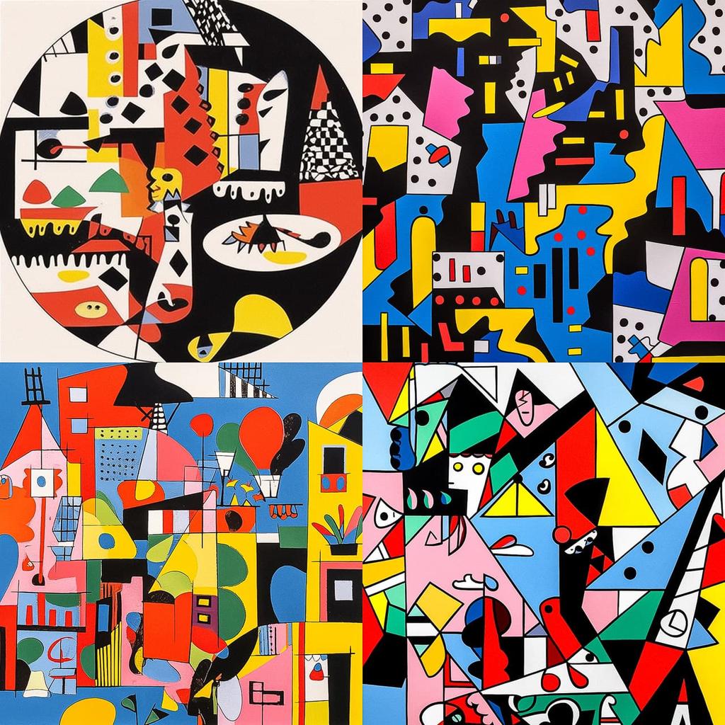 Stuart Davis style, Midjourney Niji 5, render 1 of 4