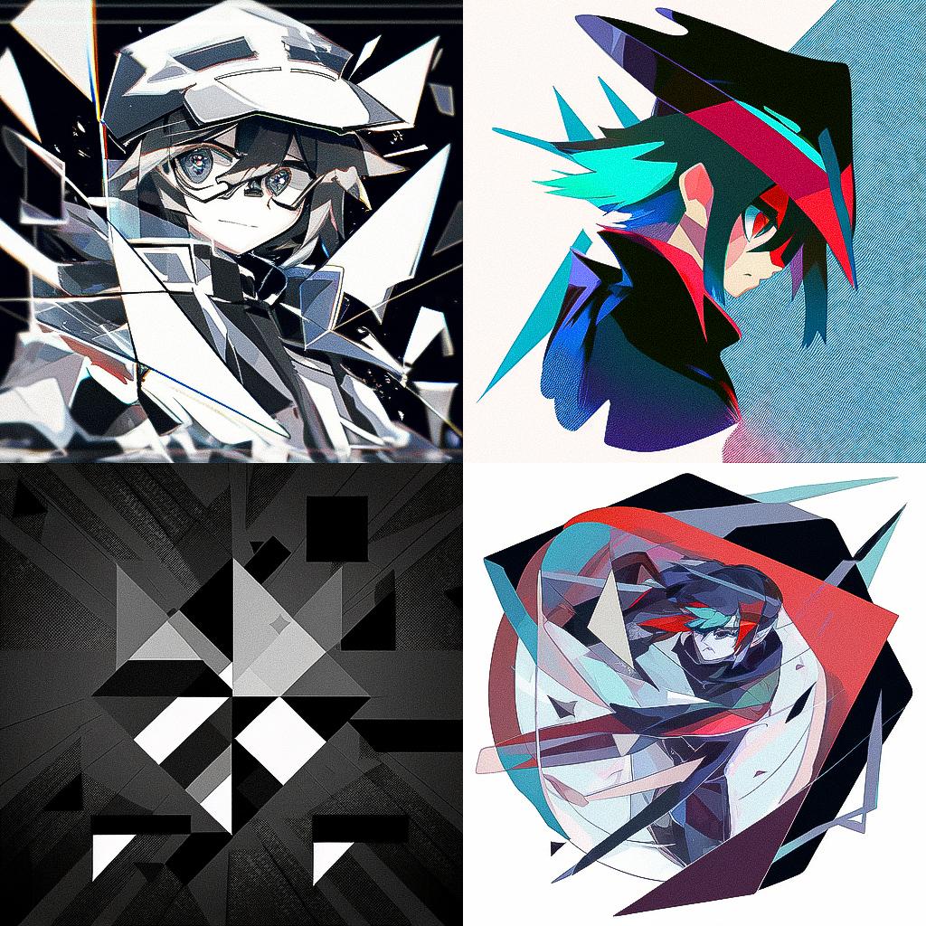 Suprematism style, Midjourney Niji 4, render 1 of 4