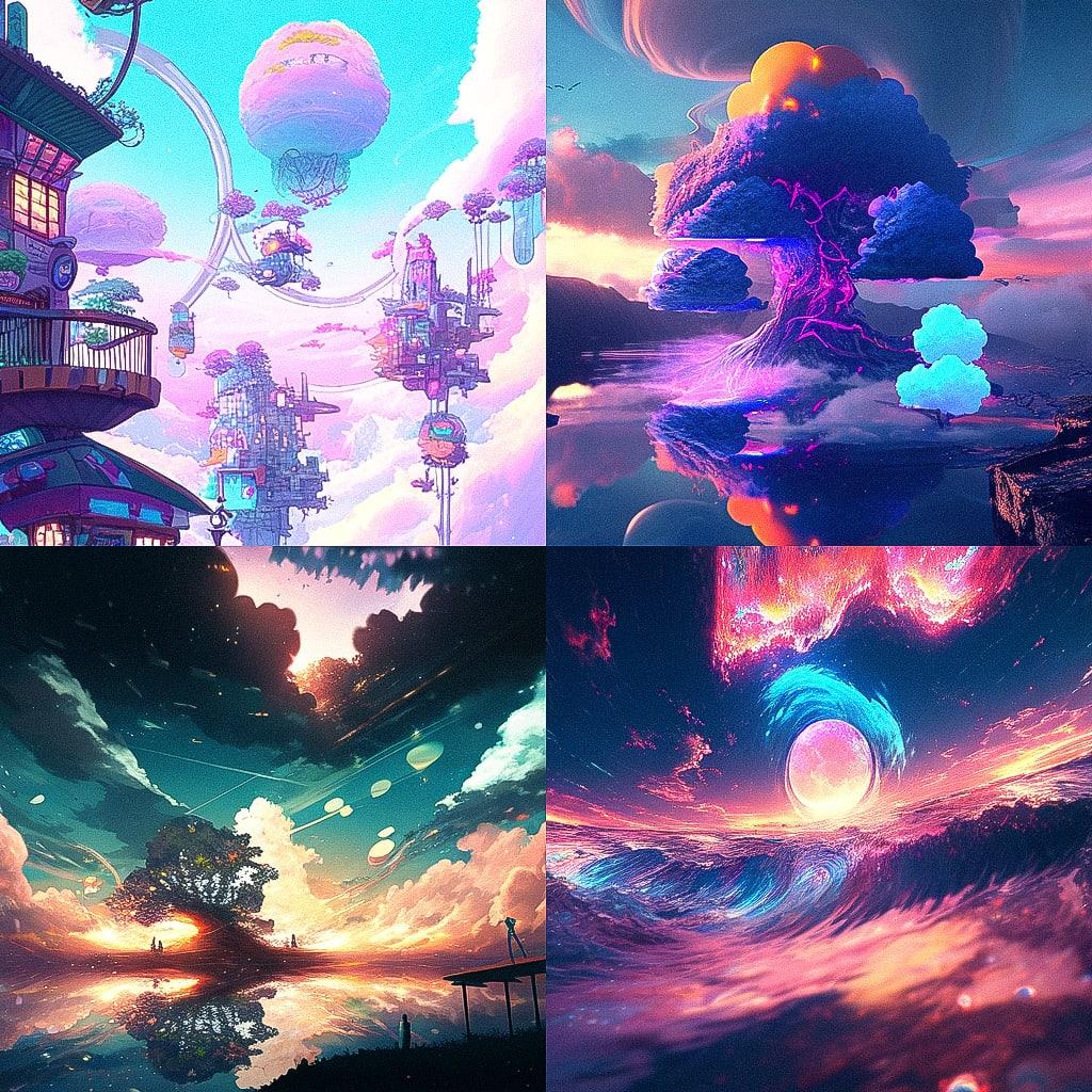 Surrealism style, Midjourney Niji 4, render 1 of 4