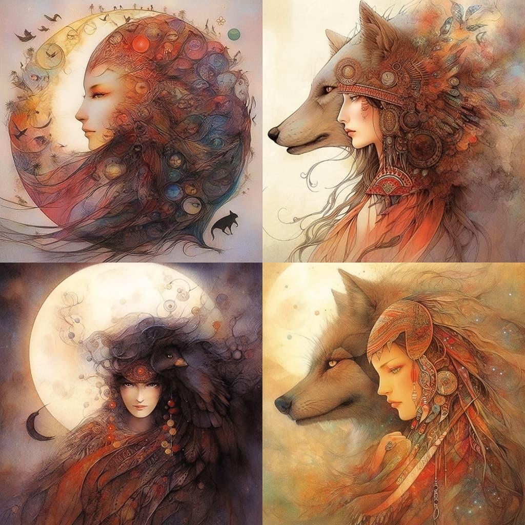 Susan Seddon Boulet style, Midjourney Niji 5, render 1 of 4