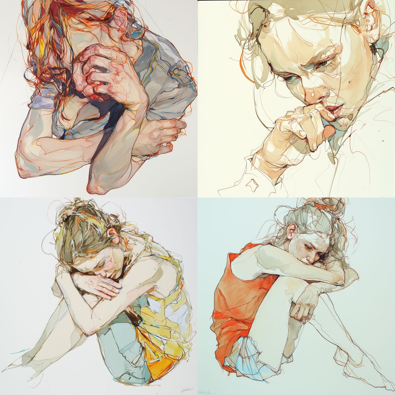 Sylvie Guillot style, Midjourney Niji 6, render 1 of 4