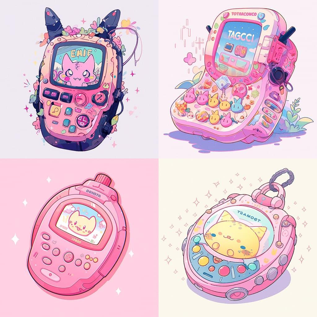 Tamagotchi style, Midjourney Niji 5, render 1 of 4
